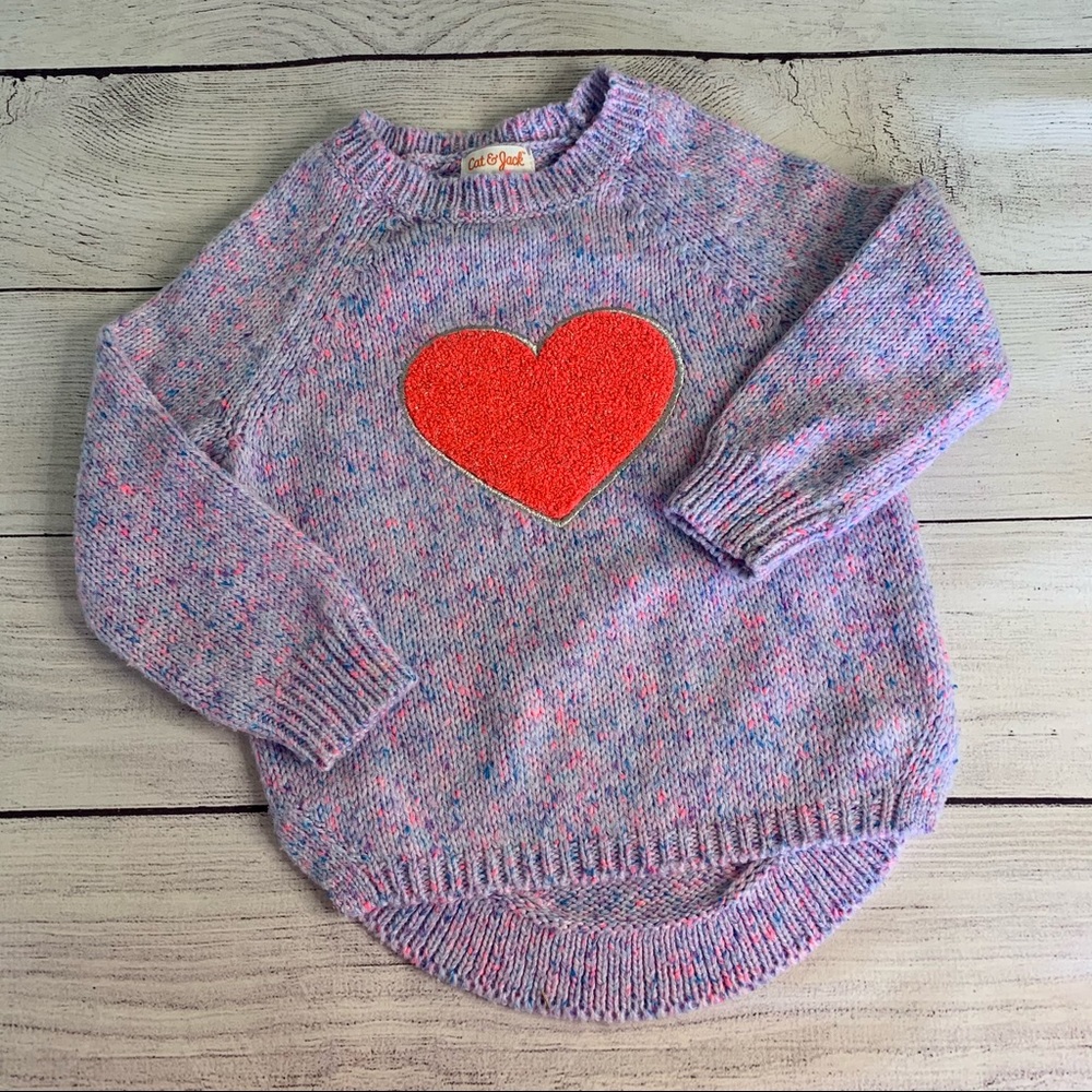Cat & Jack Toddler Girls Heart Sweater Size 2T